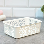 Корзина 1,2л "Leaves" 184*127*62мм, молочный