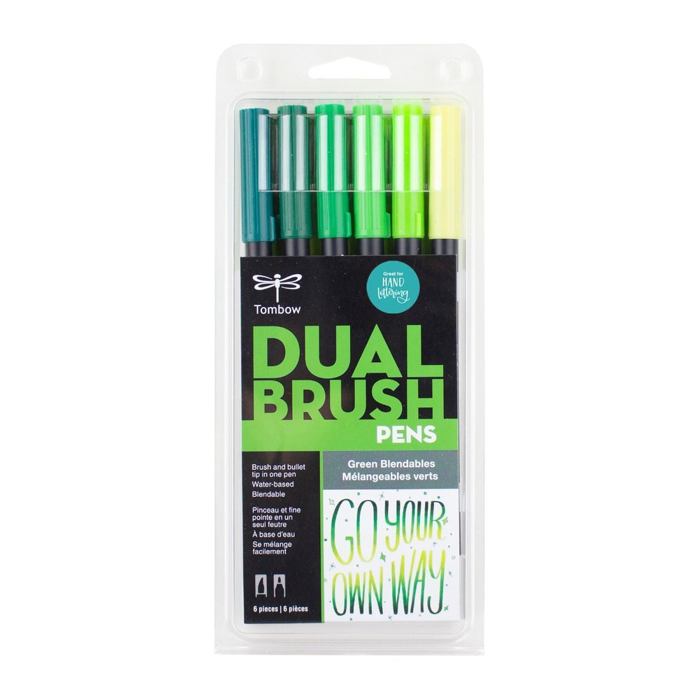 Набор Tombow AB-T Dual Brush 6 Green Blendables