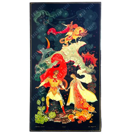 Лаковая миниатюра. Королевич Елисей. Исп.: Модин В. п. Холуй, 1970-е