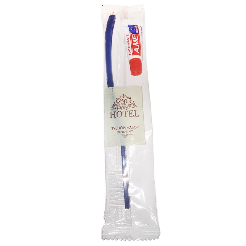 Зубной набор "Hotel", в прозрачной уп. (зуб щетка + зуб паста в тюбике)/200шт 1759