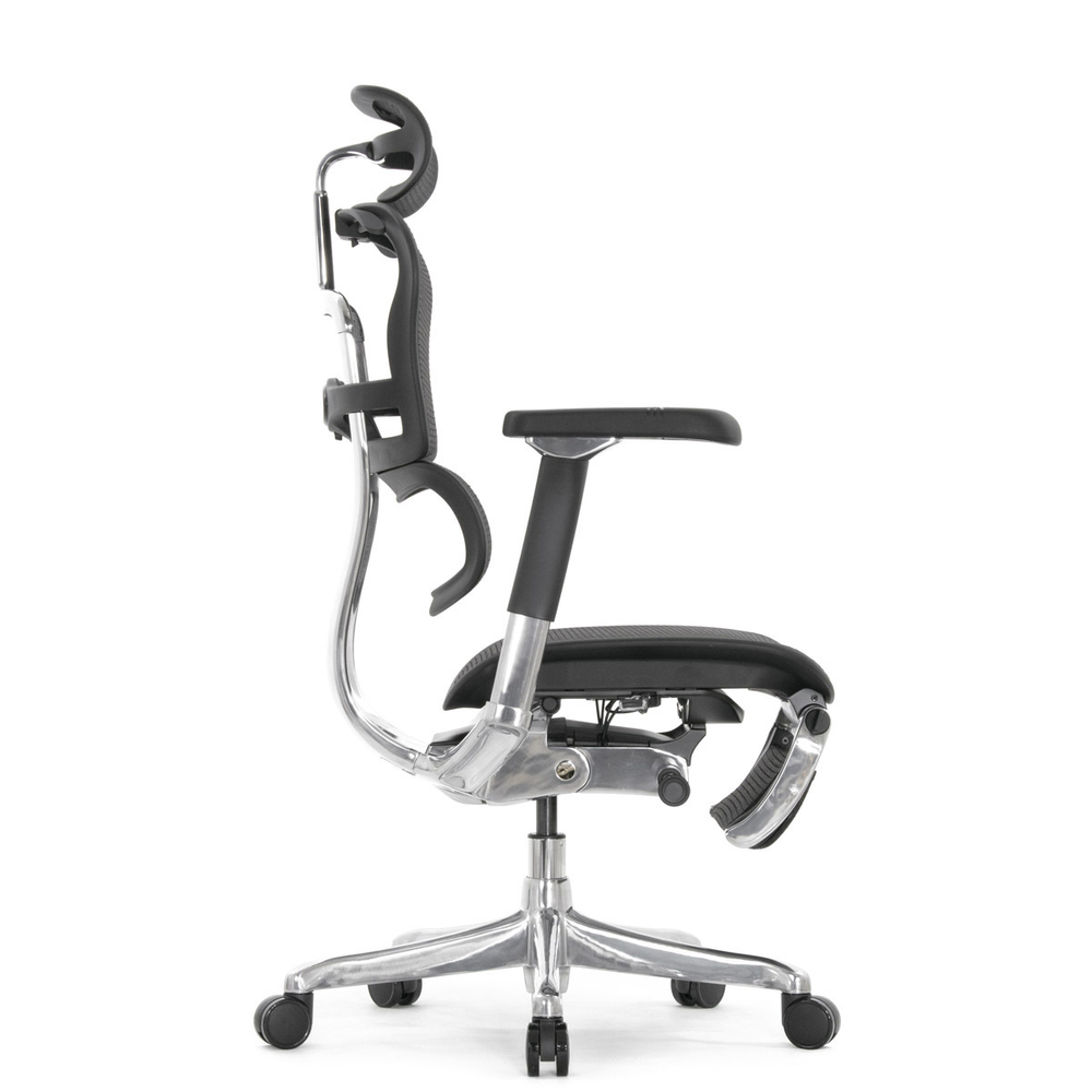 Кресло FALTO Ergohuman Luxury 2 с подножкой ( чёрный каркас /сетка чёрный T-168-B1 Black )