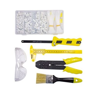 Набор инструментов 320пр.(клеевой пистолет,рулетка,съемник изоляции,ножовка,держатели кабеля,клеммы,хомуты) WMC TOOLS WMC-10320