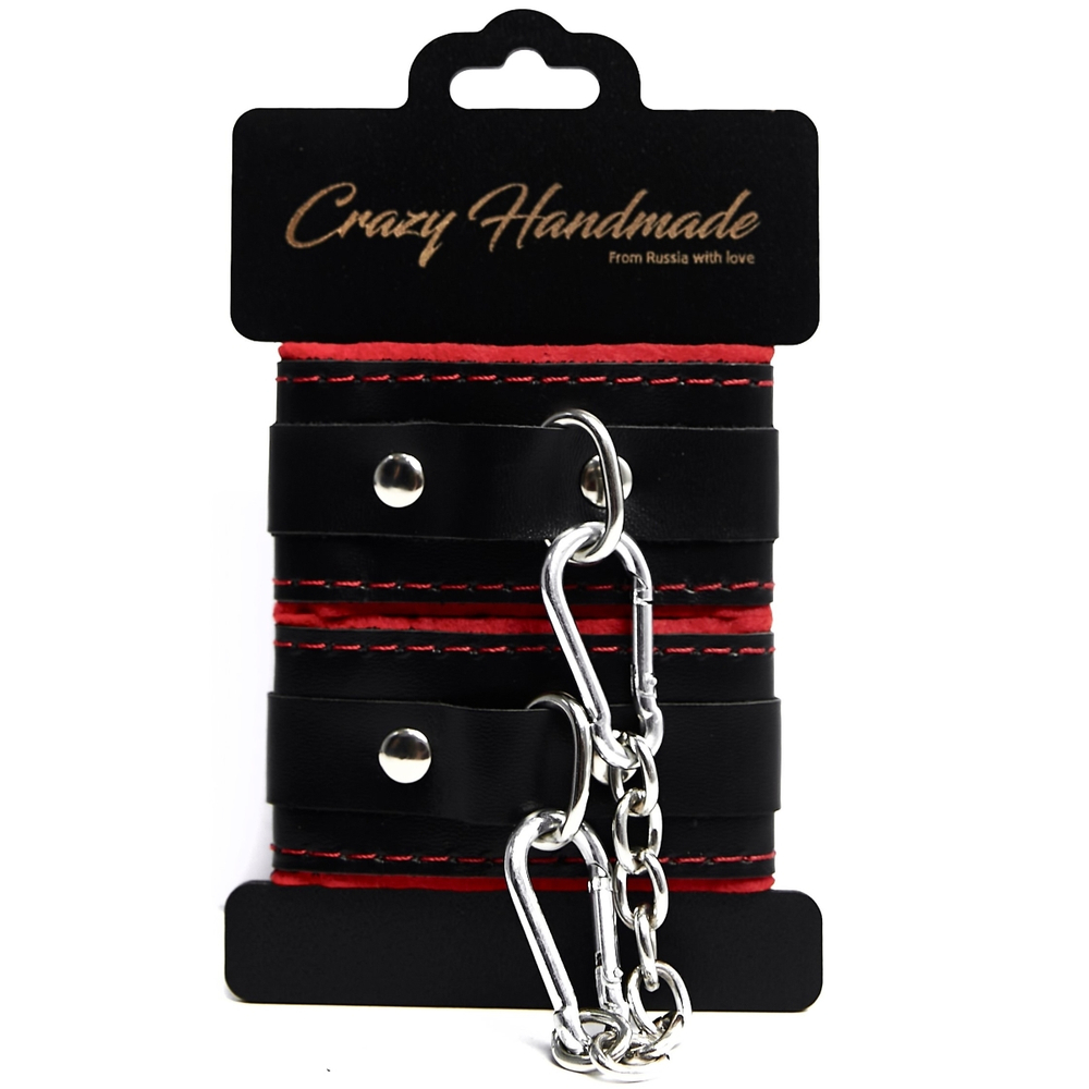 Оковы Crazy Handmade скругленные с мягкой красной подкладкой