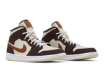 Кроссовки Jordan Air Jordan 1 Mid Se "Cream Dark Chocolate" (Женская размерная сетка)