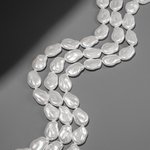Хрустальный жемчуг в форме вытянутой монетки, белый, 24*17мм