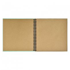 Скетчпад 195х195 мм, 48 л, блок - белый офсет, зелёный офсет, крафт-бумага 80 г/м², арт. 62826