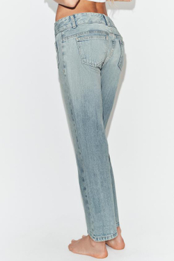 ZARA ДЖИНСЫ TRF С НИЗКОЙ ПОСАДКОЙ И КАРМАНАМИ, ГОЛУБОЙ