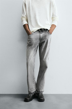 ZARA ДЖИНСЫ FLARE FIT, СЕРЫЙ