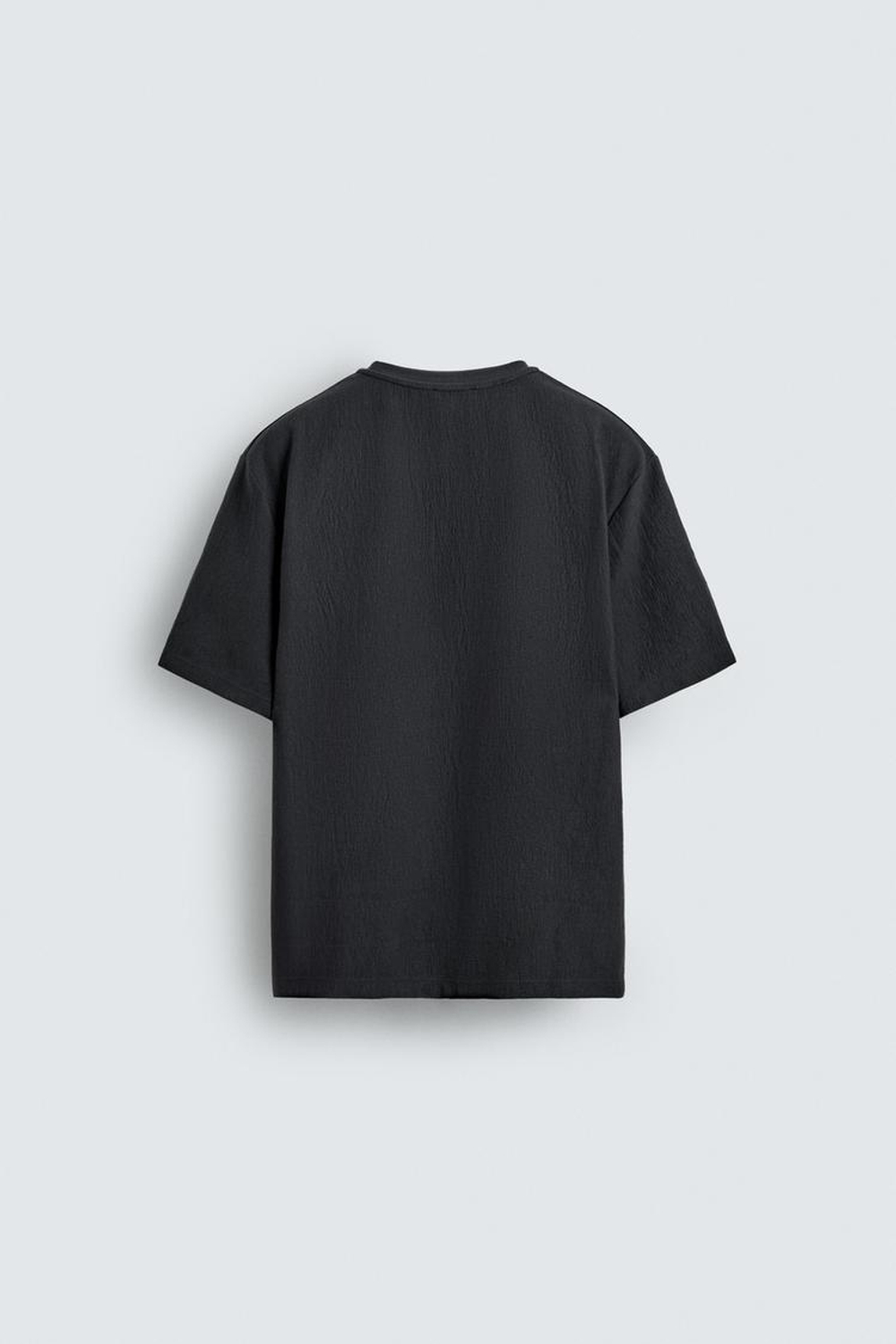 ZARA ФУТБОЛКА RELAXED FIT ИЗ РЕЛЬЕФНОЙ ТКАНИ, СТАЛЬНОЙ СИНИЙ