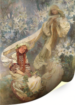 Мадонна с лилиями, Муха Альфонс, картина для интерьера (репродукция) Настене.рф