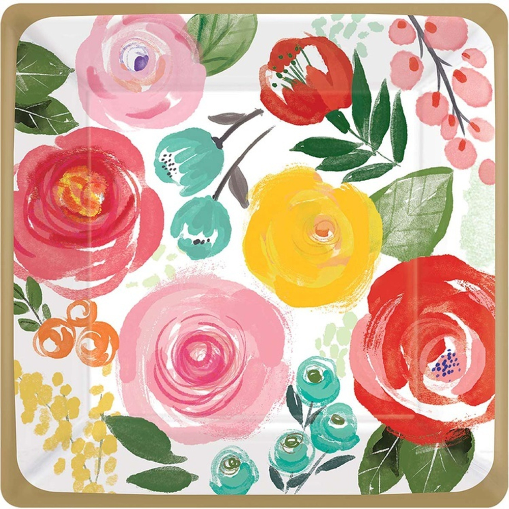 Тарелка Цветочный Вальс 17см квад 8шт/A