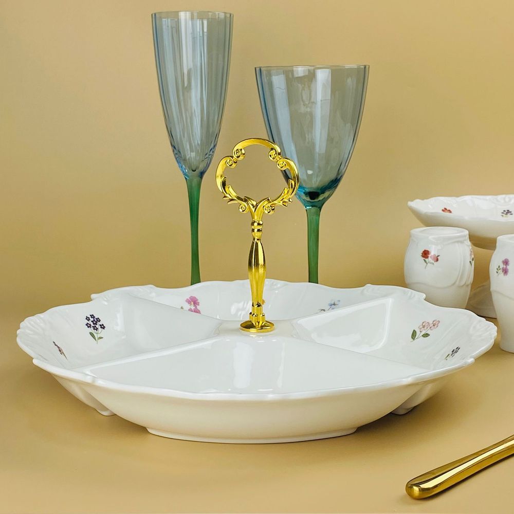 Lenardi 109-225 Менажница 30,5х17см КРОКУС в под.уп.(х8)Фарфор