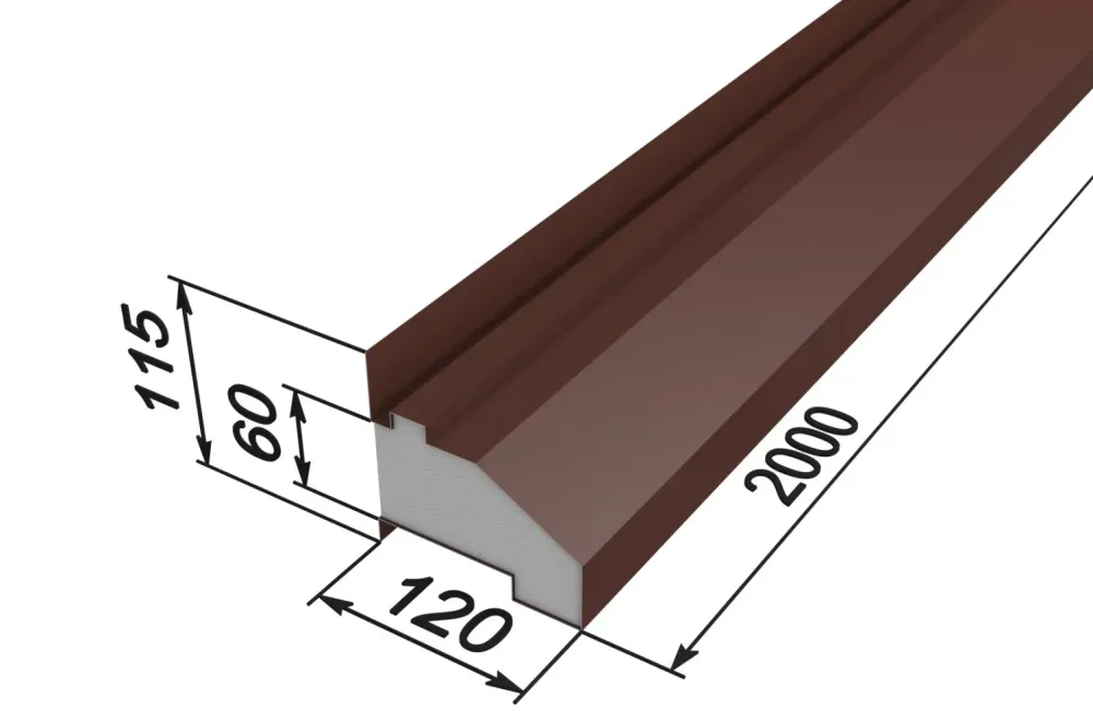 Цокольный отлив для термопанелей, 120×115×2000 мм, оцинкованная сталь