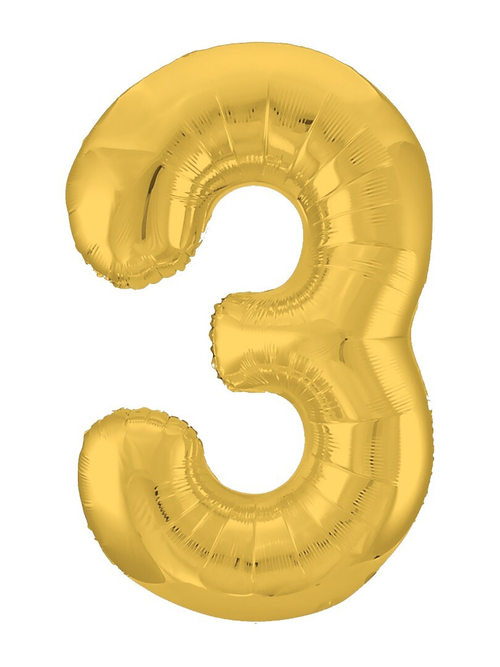 Фольгированный шар Цифра 3 Slim золото 102 см