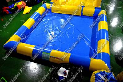 Надувной батут-горка с бассейном «Пляжный оазис», 21*7*7 м