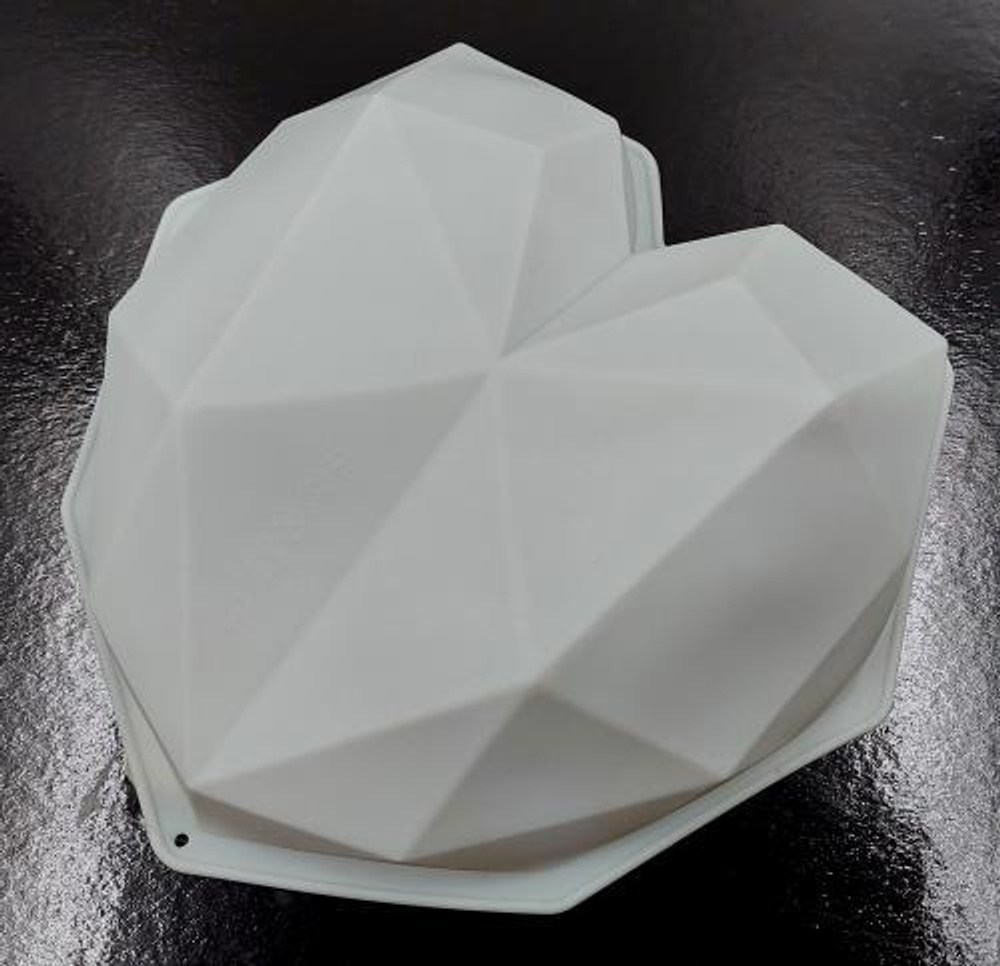 Форма Siliko Сердце гранёное 22*20*6см, белый силикон 2582047 (Китай)