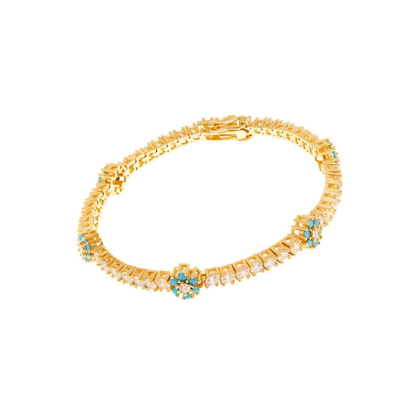 Blue Flower Tennis Bracelet