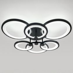 Светильник потолочный светодиодный ЭРА Модерн Odry CLL-1-117W 3K-6,5K RC BK с ДУ черный