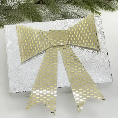 Бант на ёлку «Сияние» 20*26 см, Шампань