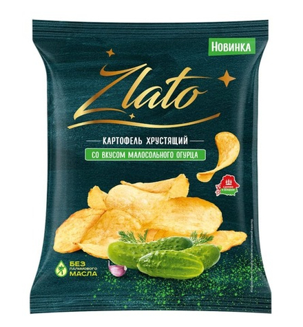 Картофель хрустящий "Zlato" 70г. Малосольный огурец Мира