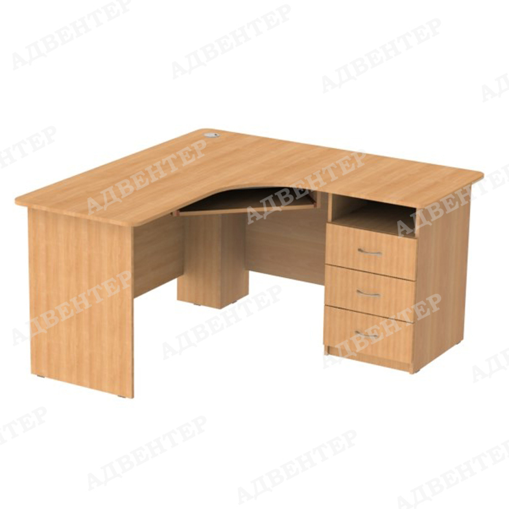 Стол компьютерный угловой 1 (вишня) тумбочка справа
