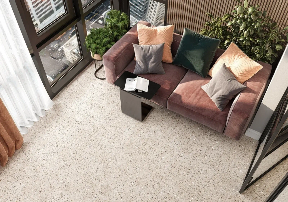 Керамогранит Alma Ceramica GFU60120PER40R Peru 60x120 коричневый матовый терраццо