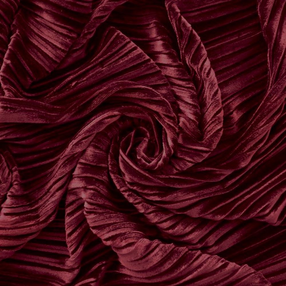 Бархат плиссе, 310 гр/м2, 100 % п/э, 150 см, клюквенный