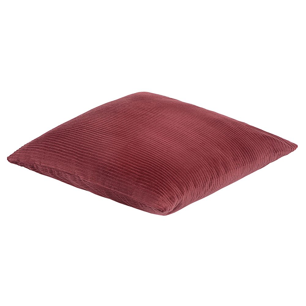 Чехол на подушку фактурный из хлопкового бархата бордового цвета из коллекции Essential, 45х45 см