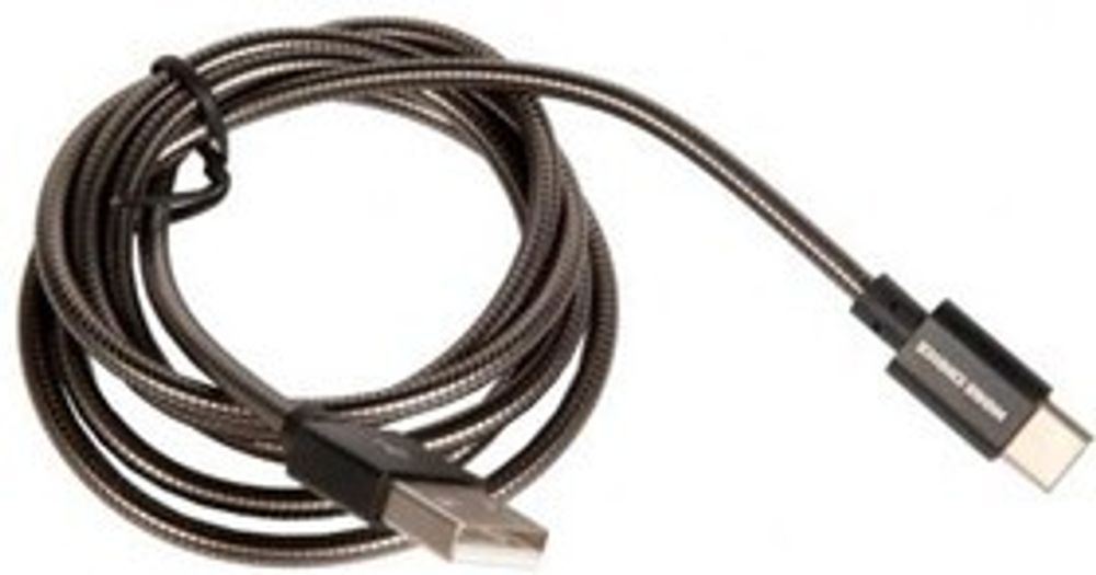 Кабель USB/type-c 1m 2.1A K31a армированный More Choice black