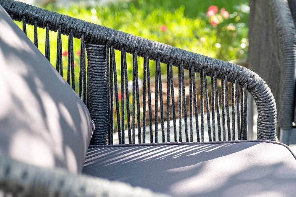 "Канны" лаунж-зона 4-местная плетеная из роупа (веревки), цвет темно-серый