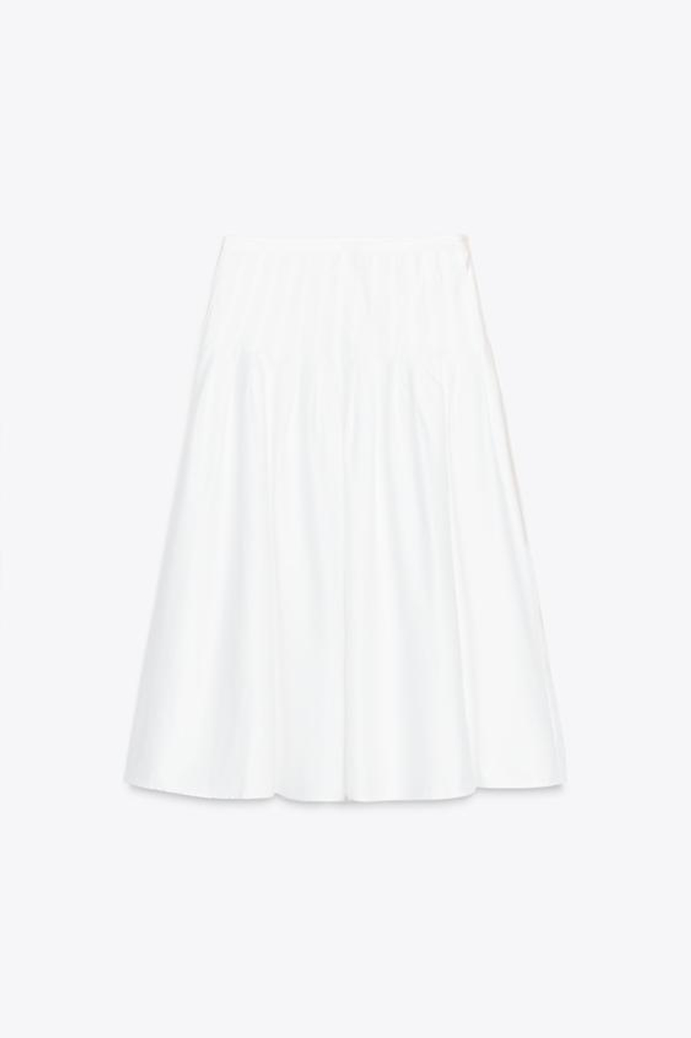 ZARA ЮБКА МИДИ СО СКЛАДКАМИ, БЕЛЫЙ