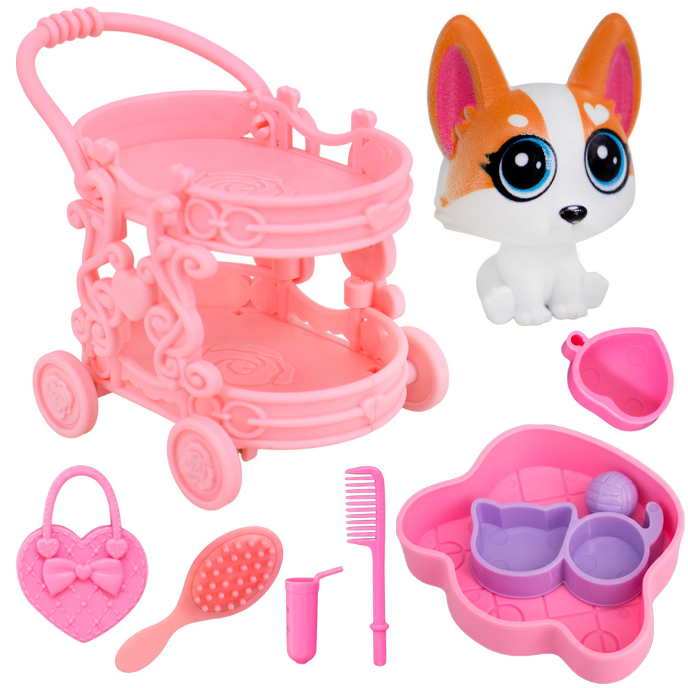 Кукла малышка RR001 с питомцем и аксесс. в кор.