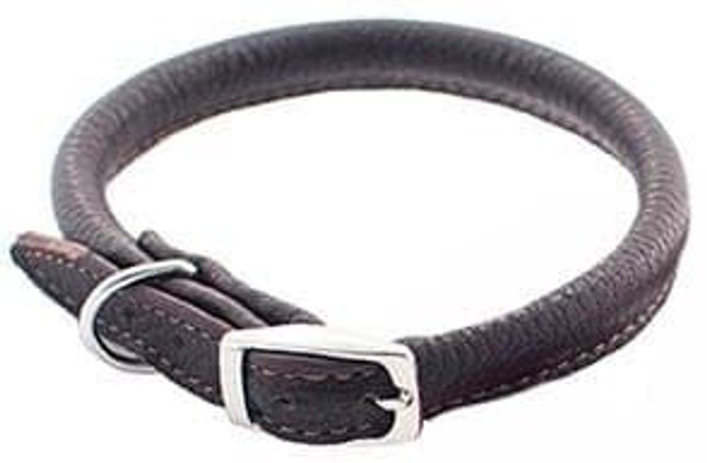 Ошейник (Zoo-M) &quot;Cord&quot; 5мм*18-22см круглый, кожа, черный