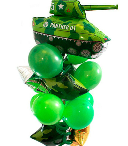 Букет из 15 шаров – Танк