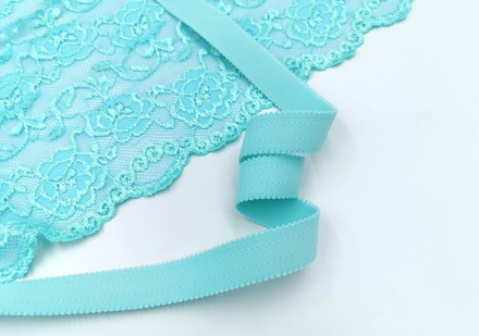 Бретелечная резинка, с фестонами, Lauma, светлая бирюза, 20мм, (Арт: BR612/20-422), м
