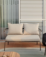 Salguer Диван из зеленого шнура и стали с коричневой окраской 134 см