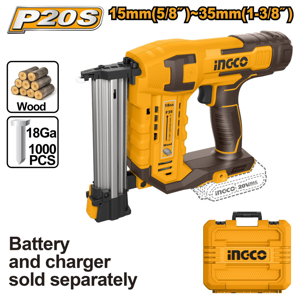 Аккумуляторный нейлер F15-F35 20 В INGCO CBNLI3505 INDUSTRIAL