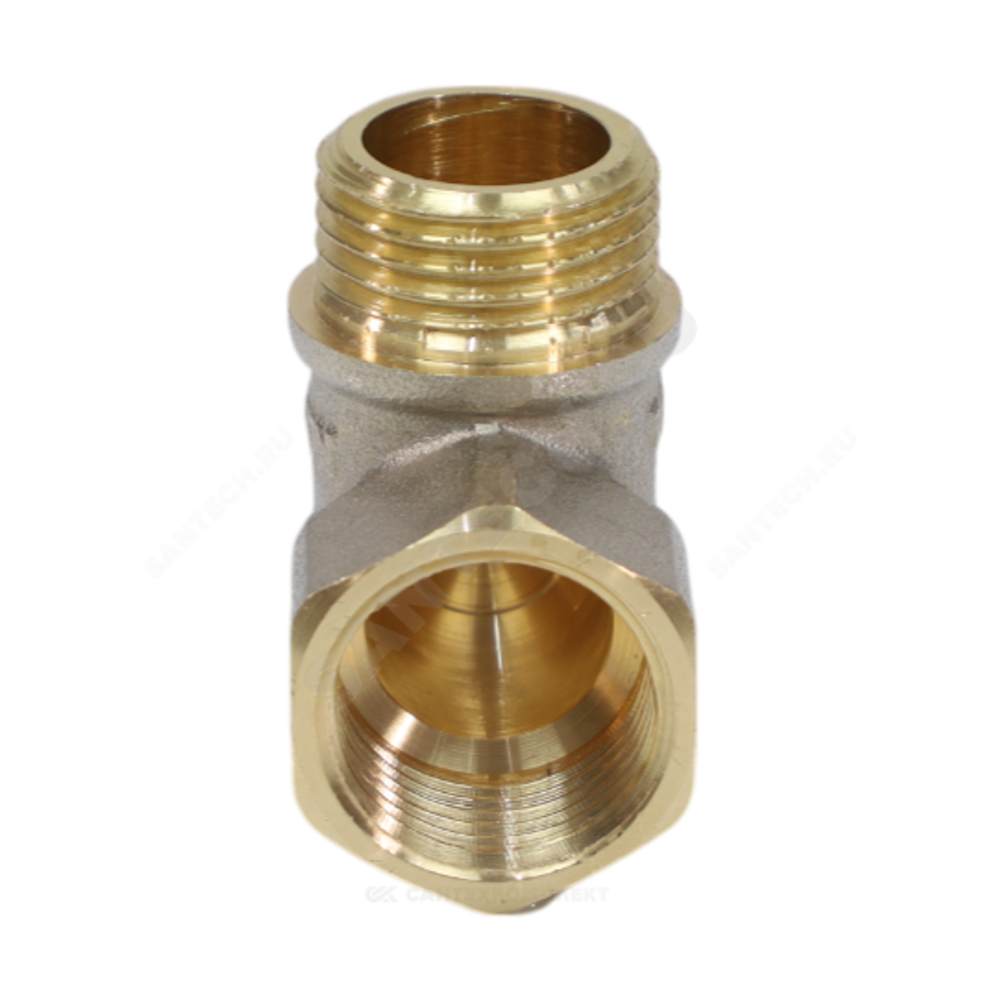 Угольник латунь никель реборда Ду 20 (3/4") ВР/НР 9006 ГОСТ 32585-2013 Aquasfera 9006-02