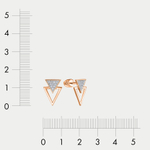 Серьги-пусеты из розового и белого золота 585 пробы с фианитами (арт. 0503953)