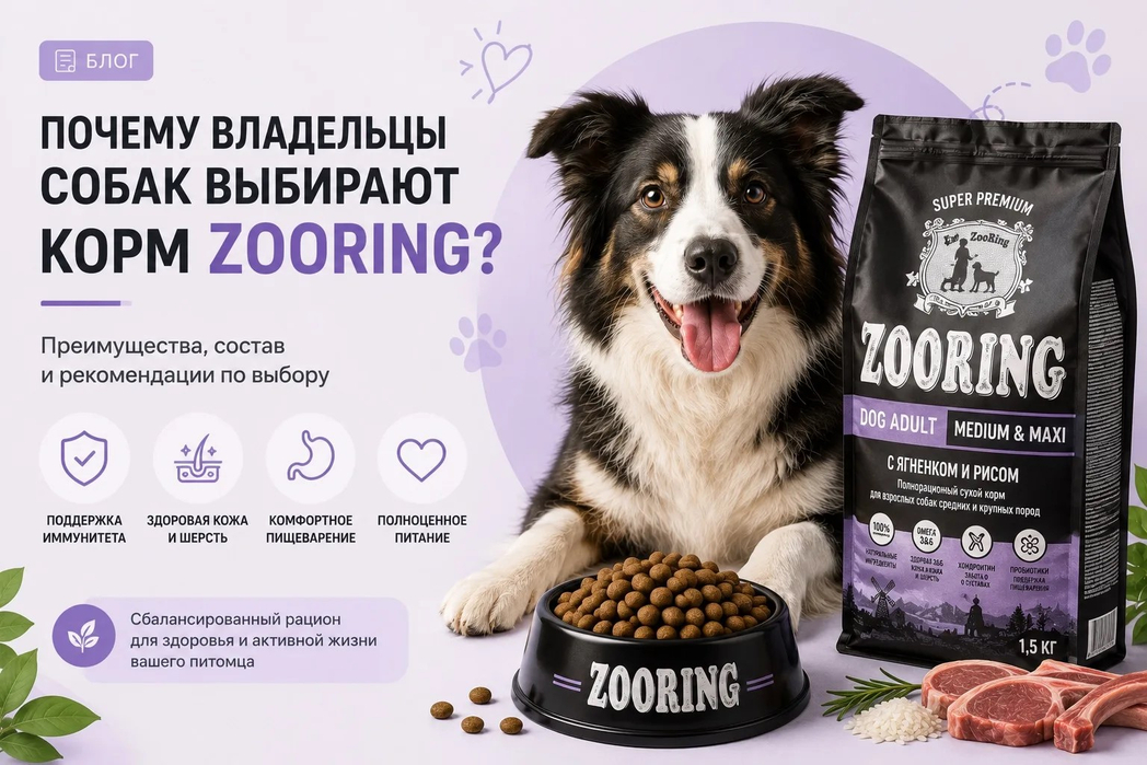 Почему владельцы собак выбирают корм ZooRing?