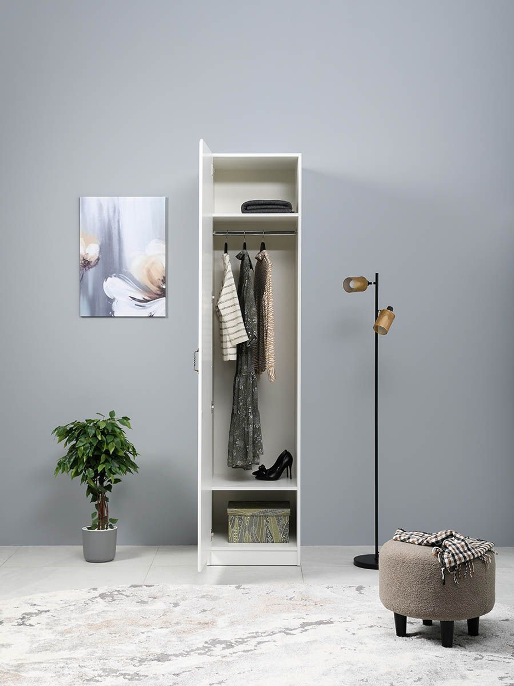 Ливерпуль Шкаф 13.27.01 Белый/Ясень ваниль