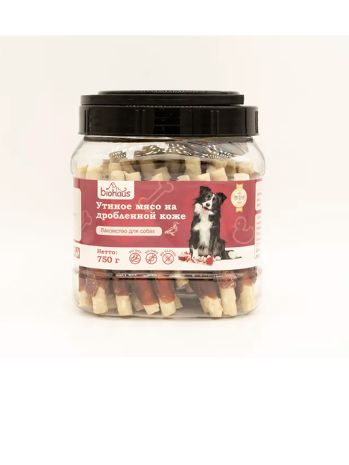 Biohaus лакомство для собак утиное мясо на дробленной коже
