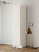 Шкаф распашной Miraj с дубовыми ручками, белый