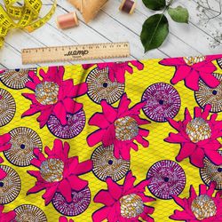 Ткань ниагара яркие абстрактные круги цветы