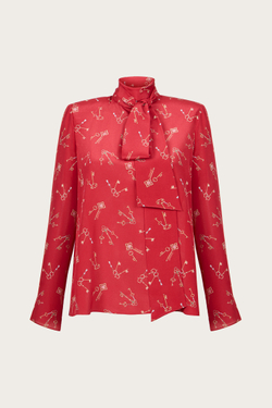 БЛУЗА ИЗ ШЕЛКА С АВТОРСКИМ ПРИНТОМ