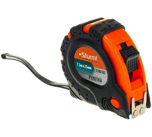 Рулетка 7,5м 25мм с 2-х стороной шкалой Штурм