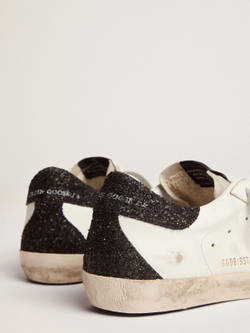 Super-Star in nappa leather with gold glitter star and black glitter heel tab