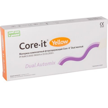 Core it Dual цвет желтый 10 г, 2 шприца, 12 смешивающих насадок, полипанель