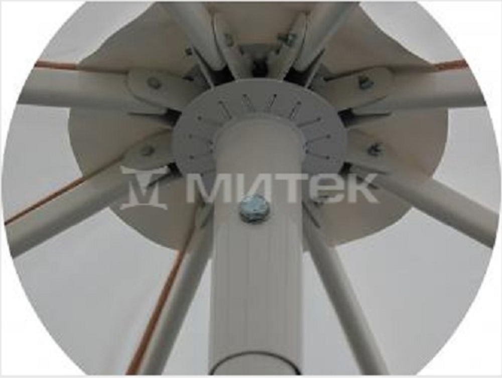 Зонт Митек Ø 4,0 м с воланом (стальной каркас с подставкой, стойка 50мм, 8 спиц 30х15мм, тент OXF 300D) порошковая краска