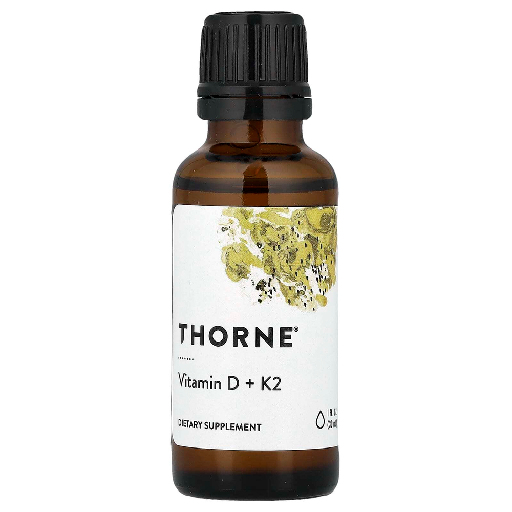 Thorne, витамины D и K2, 30 мл (1 жидк. унция)